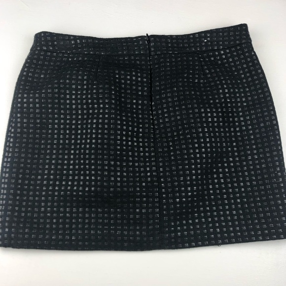 Gap Black Mini Skirt Cotton Blend Textured Faux Leather Size 6 - Picture 6 of 13
